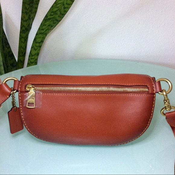 Coach Belt Bag Coated Canvas Signature Monogram Tan Rust Fanny Pack 39937 - Picture 9 of 16